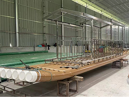 喜有沃201不銹鋼管用做景區(qū)竹筏船棚架案例介紹